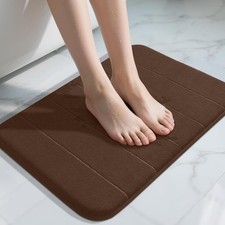 Brown Bath Mat, Super Soft Absorbent Memory Foam Bathroom Rug Non Slip, Quick