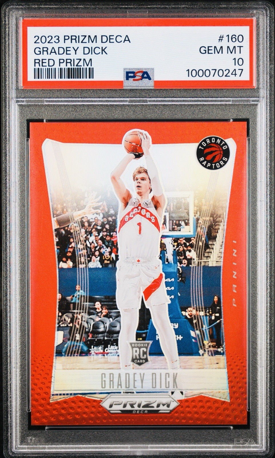 2023 Panini Prizm Deca Gradey Dick Red Prizm Rookie /199 PSA 10 🔥