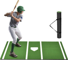 Batting Mat, 6X4/10X3.8/12X6Ft Baseball Softball Hitting Mat for Batting Stance