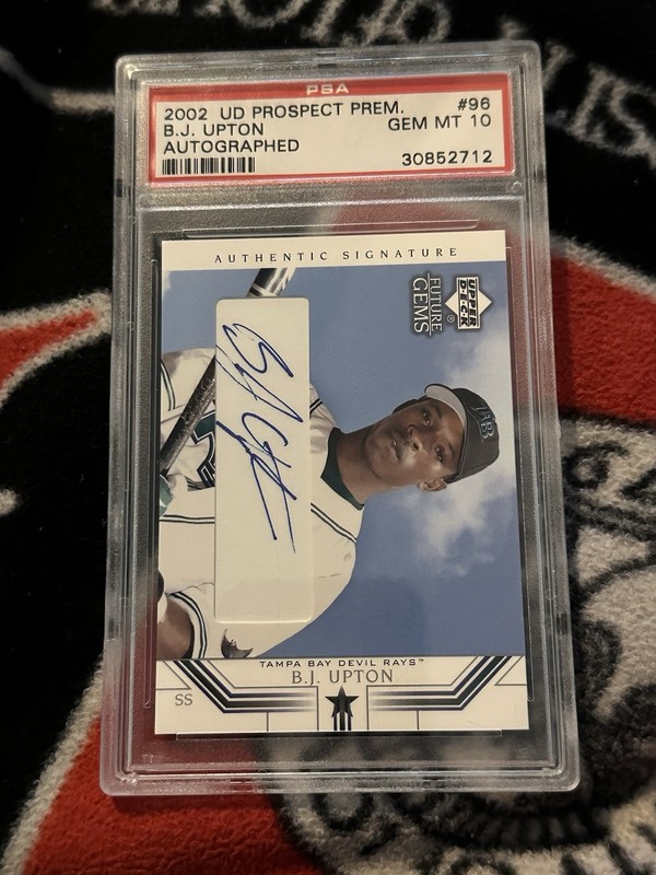 2002 BJ Upton Prospect Premieres Rookie RC Auto PSA 10