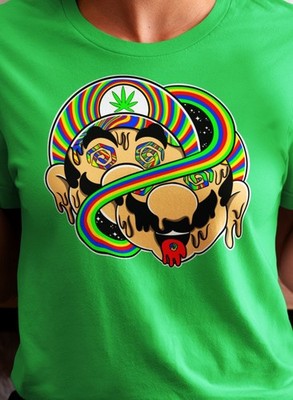Trippy Mario Weed Trippy Stoner Parody (Unisex High Quality Made in USA) T-Shirt