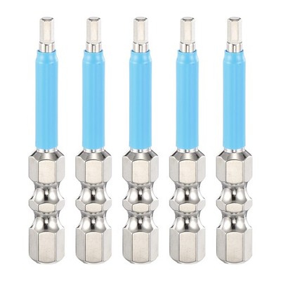 5pcs 2.5mm Metric Hex Impact Screwdriver Bits 1/4'' Hex-Shank 2'' Long S2 Steel