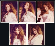 JANE SEYMOUR White Lace Lingerie LOT of 5 COLOR GLAMOUR PHOTOS