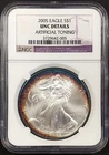 2005 Silver Eagle certified UNC Details by NGC! Toned obverse and reverse!