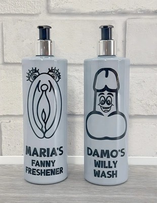 Personalisierte Neuheit Fanny Erfrischer & Willy Waschseifenspender - lustiges Geschenk