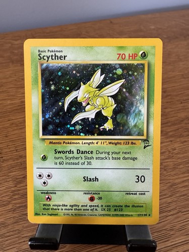 Pokémon TCG - Scyther || Holo || 17/130 || Base Set 2 || Unlimited || Rare || LP