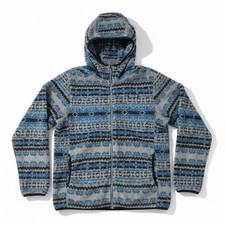 Patagonia Fleece Men’s Large Blue and Grey Patterned Vintage Y2K Style