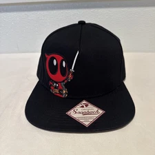 Deadpool Bioworld Snapback Hat Cap Flat Bill Adjustable Marvel  