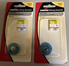 SEALED 2 (Two) Cooper Socket Bulb Flasher Buttons for Lighting. NEW In the Pack.