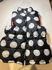 Gymboree Girls Penguin Black White Dot Puffer Vest Size S 5-6 