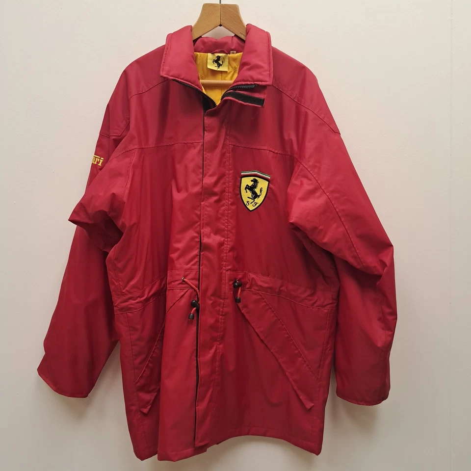 Vintage Retro 1995 Ferrari Red F1 Waterproof Coat Fomula One Size L - Image 2 of 4