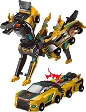 Transforming Dinosaur Toys, 2 in 1 Magnetic Cars Collision Golden Dragon