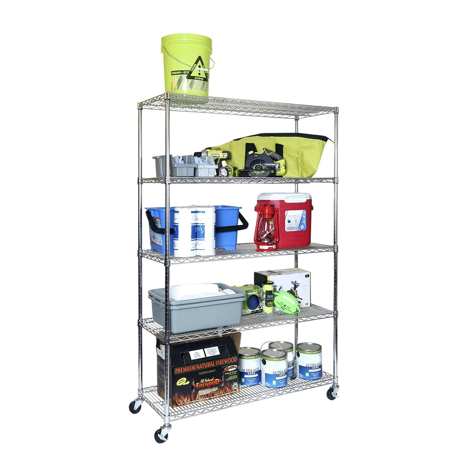 Seville Classics Commercial-Grade 5-Tier NSF-Certified Steel Wire Shelving With