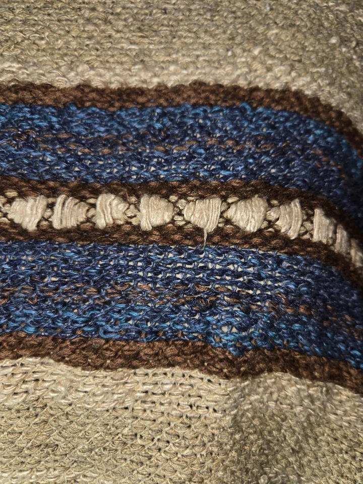 Mantón Ralph Lauren Vintage Etiqueta Azul En Seda, Lino, Algodón, Cachemira Talla M/L Foto 4 de 4