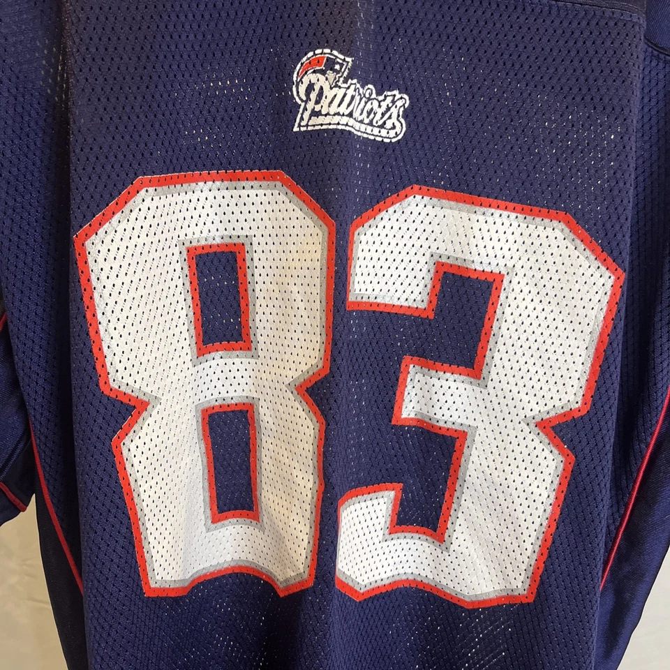 Camiseta de colección Reebok Wes Welker #83 New England Patriots XL para hombre NFL en el campo Foto 3 de 4