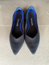 ROTHY'S The Point Black Pointed Toe Ballet Flats Slip On Shoes Women's Size 9