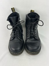 Dr Doc Martens Delaney Black Leather Boots Youth US 3 Girls Zip Side 1460 J SB1