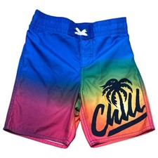 NEW Boy  s Old Navy Colorful CHILL Swim Trunks Shorts - Size XS/5