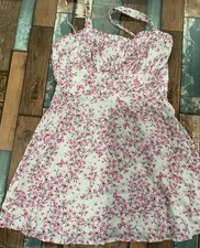 Pink Floral Feminine Dress Size Large Summer Spring Staple Sundress