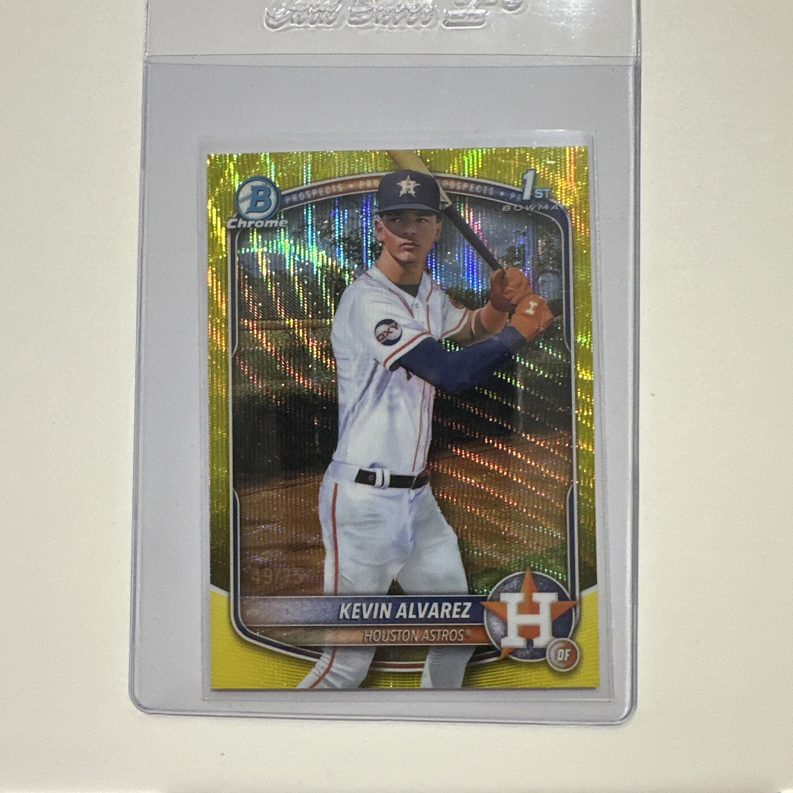 2025 Bowman Chrome Kevin Alvarez - 1st Chrome Prospect Yellow Wave /75