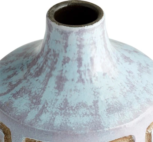 Rustic Bako Ceramic Vase with Reactive Blue Glaze - Picture 2 of 7