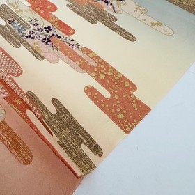 Pink Haze #B 14.5x62 LONG Vintage Japanese Kimono Silk Fabric RW70