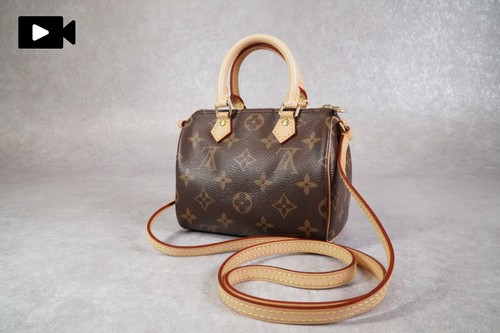 [EXCELLENT] Louis Vuitton Monogram Nano Speedy M61252 Mini Crossbody Bag Brown