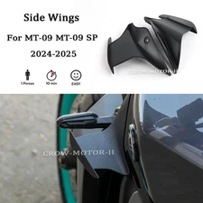 Black Side Downforce Wing Deflector Front Spoiler For Yamaha MT-09 SP 2024-2025