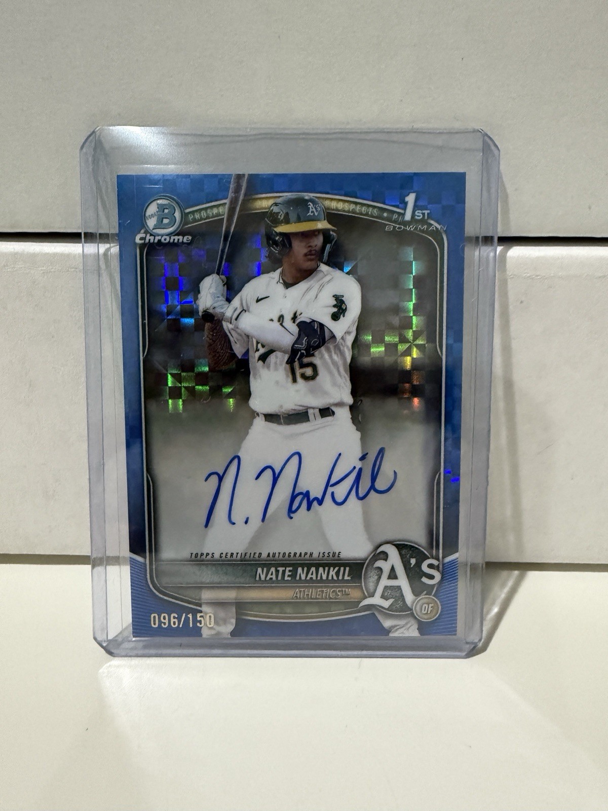 2025 Bowman - Chrome Prospect Autographs Nate Nankil #CPA-NN Blue Refractor /150