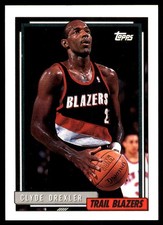 Clyde Drexler 1992-93 Topps #354 Trail Blazers NBA READ FREE SHIP AutographDen