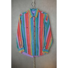 Vintage Wrangler Brushpopper Western Shirt Mens 16-34 Regular Fit Striped