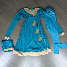 Women's Pakistani Indian 3-Piece Anarkali Style Salwar Kameez Outfit