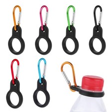 6 Pcs Silicone Water Bottle Buckle Holders with Carabiner Belt Clip for Hiking
