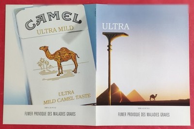 Pressewerbung: Raucherobjekt Zigaretten CAMEL Ultra Mild 2 Blatt