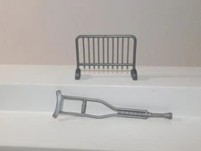 WWE Silver Crutch and Guardrail  Accessories Mattel Elite Jakks Figure Prop