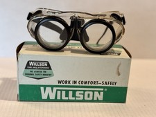Vintage 1950s Willson Safety Goggles Collectible Clear Lenses Ventilation Caps