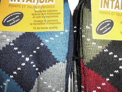 18 paires de chaussettes intarsia hommes 100%coton jacquard anti
