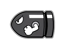 Bullet Bill 2D Mushroom Kingdom Sticker Waterproof Vinyl Decal Die-Cut Car