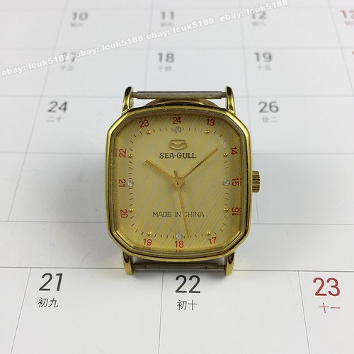 Orologio meccanico manuale giallo Tianjin gabbiano vintage 28mm ottagonale - Foto 2 di 5