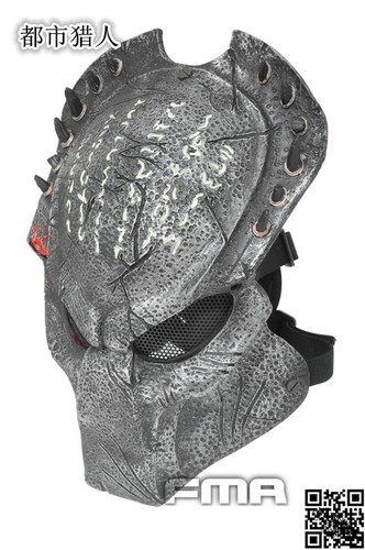FMA Alien Predator Glow Light Mask Helmet Cosplay Prop CS COS Halloween Mask - Picture 7 of 13