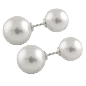 Fancy sterling silver rhodium plated T-shirt earrings with shell pearls ESR-177