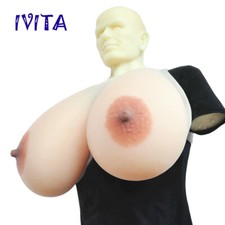 IVITA Big Oval Areola Drag-Queen Fake Big Boobs Large Silicone Breast Forms 19XL