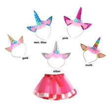 Girls Party Tulle Tutu Skirt Pink Unicorn Headband Birthday Princess Carnival