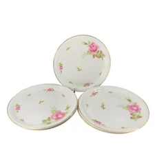 Rosenthal Moss Rose Dish Plate Pompadour Selb Germany Porcelain Set 5 Vintage