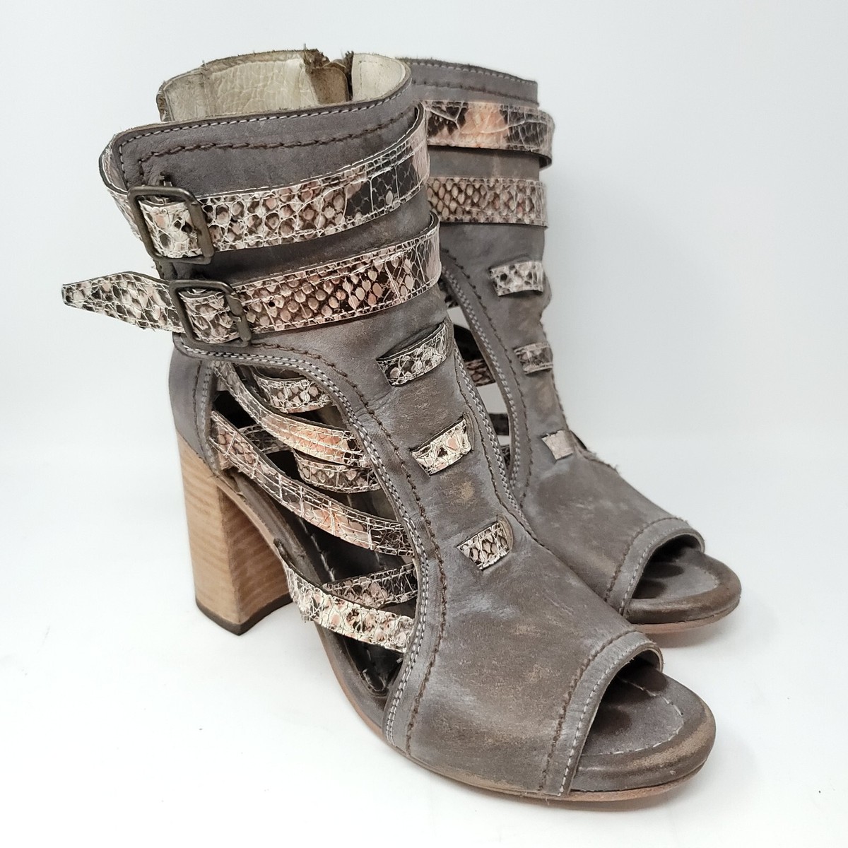 Freebird by Steven Tiara Snake Pink Multi Sandals Womens Sz 10 W/ BOX | eBay