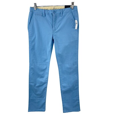 NWT Gap Kids Boys Youth 16 Stretch Preppy Chino Pants Blue Adjustable Waist