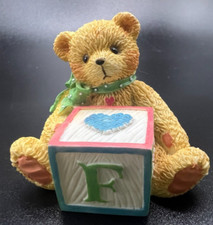 1995 Enesco  Cherished Teddies Alphabet Bear Priscilla Hillman  LETTER "F"