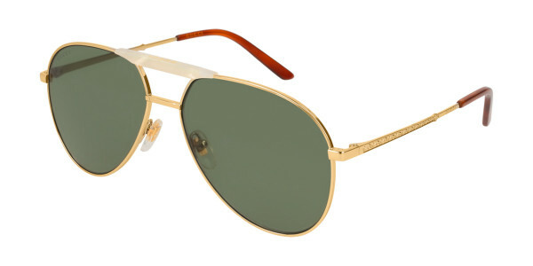 New GUCCI GG0242S 003 Gold Green  Sunglasses Gafas de Sol Sonnenbrille Size 59