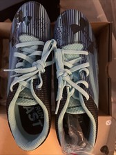 Under Armour Women's 8 Kick Sprint Neon Yellow Black Track Field Spikes Shoes