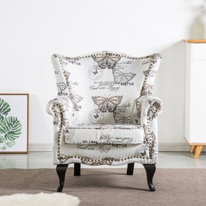 Butterfly Printed Sofa Wingback Chair Fireside Armchair With Dark Legs Uk Ebay